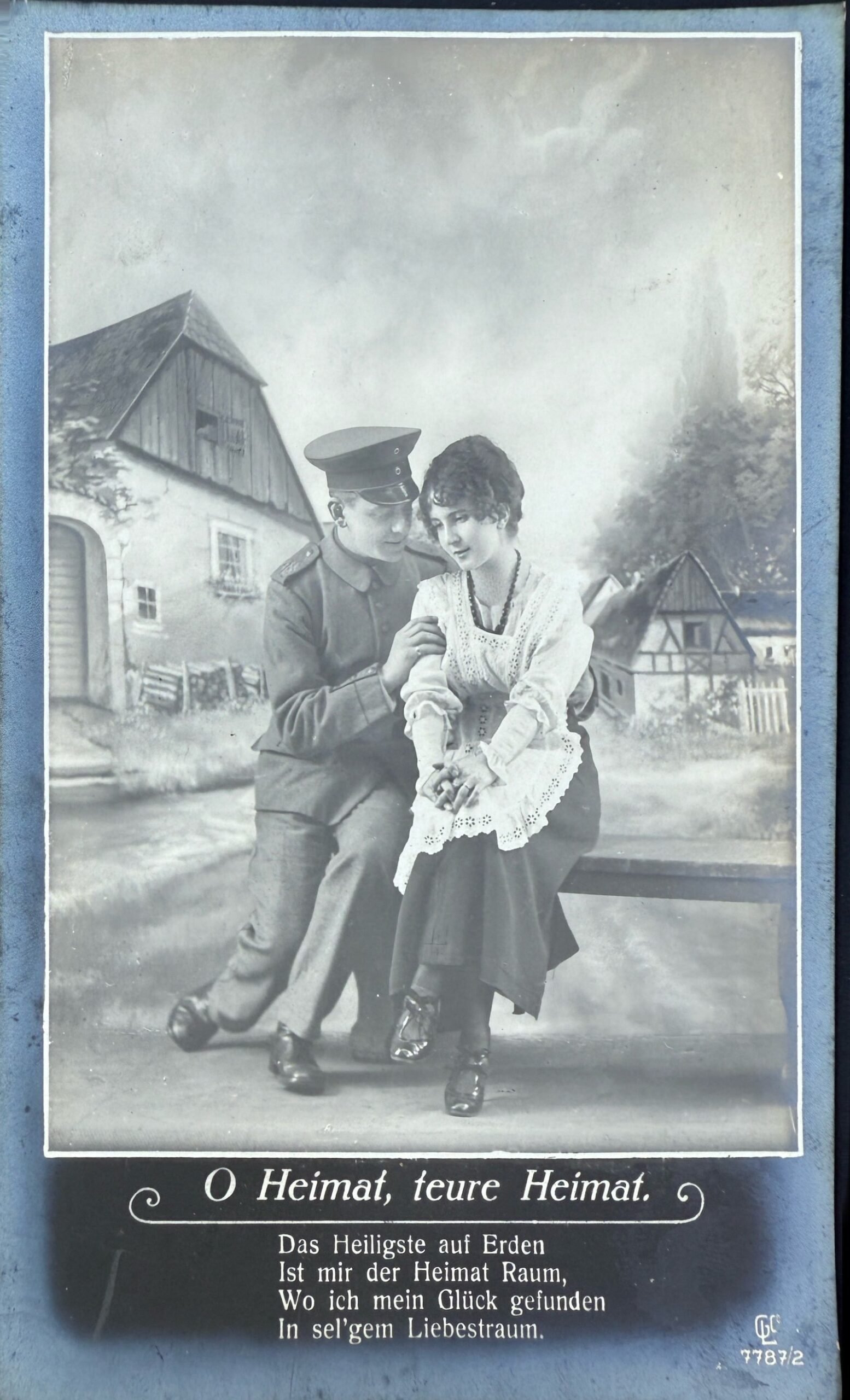 Deutsches Reich Feldpost 1918 – Ansichtskarte „O Heimat“ – Germania