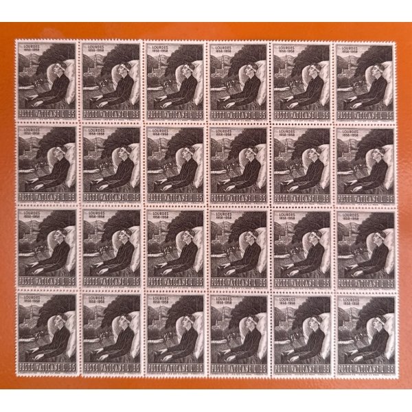 Vatikan 1958 – 100 Jahre Marienerscheinung Lourdes – kompletter Bogen 1,35 Lire