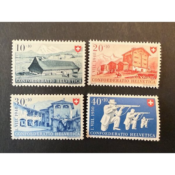 Schweiz 1948–50, Landschaften & Schützen, 10–40+10c