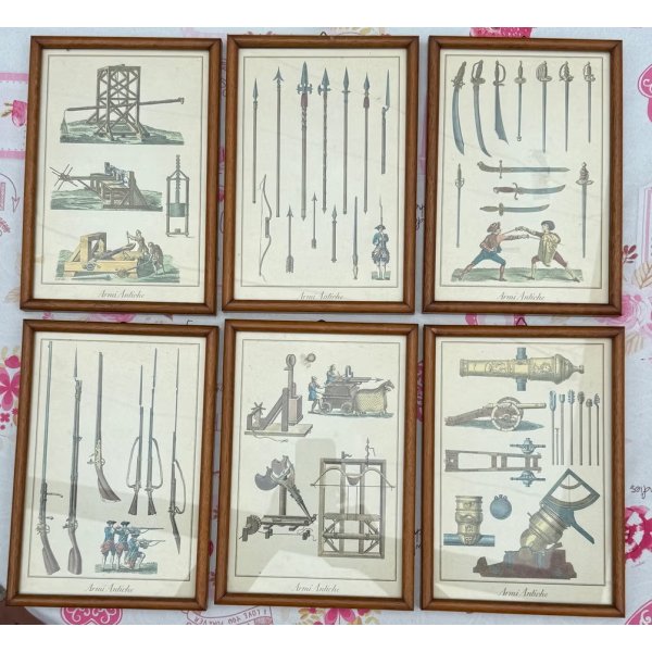 Italien, 19. Jh., Waffenmotive, ohne Nominale, ungestempelt