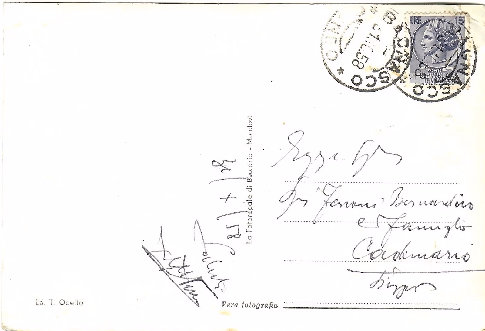 Italien 1958, 15 Lire Ceres, Stempel Camocco - Image 2