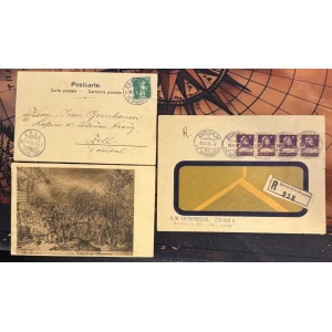 BM_1177_f.jpg Schweiz Helvetia 10c & 3Rp, Zürich Stempel 1915/1931