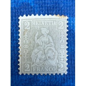 Dritte von links Schweiz, Helvetia 2 Fr grau, ungestempelt, ohne Jahr