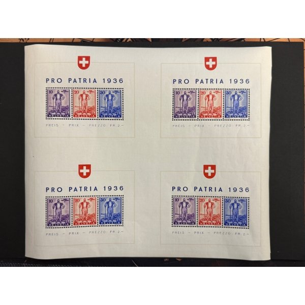 Schweiz Pro Patria 1936 Helvetia 10/20/30 o.St.