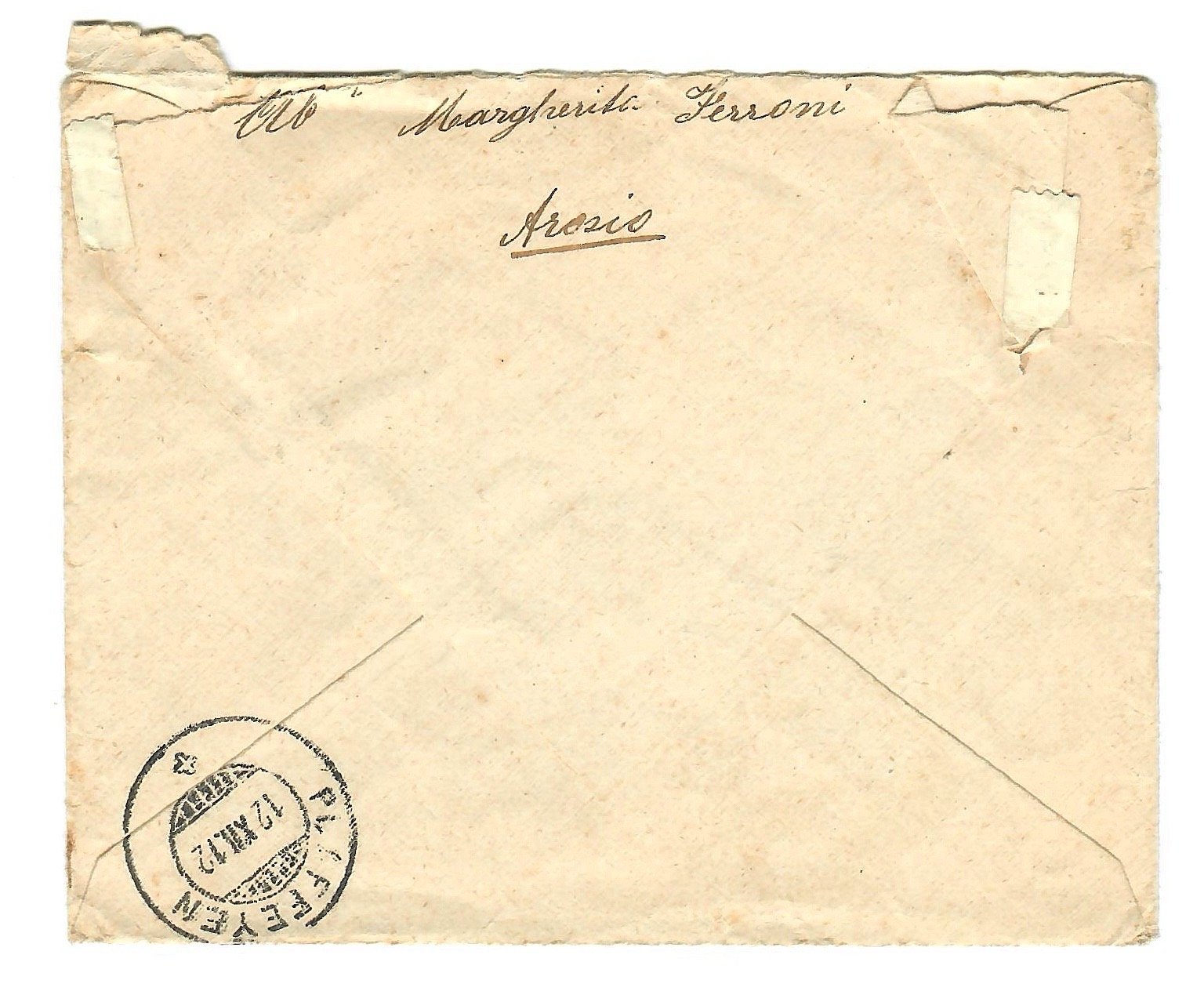 Schweiz 10c Helvetia-Brief mit Arosio-Stempel 1912/21 - Image 2