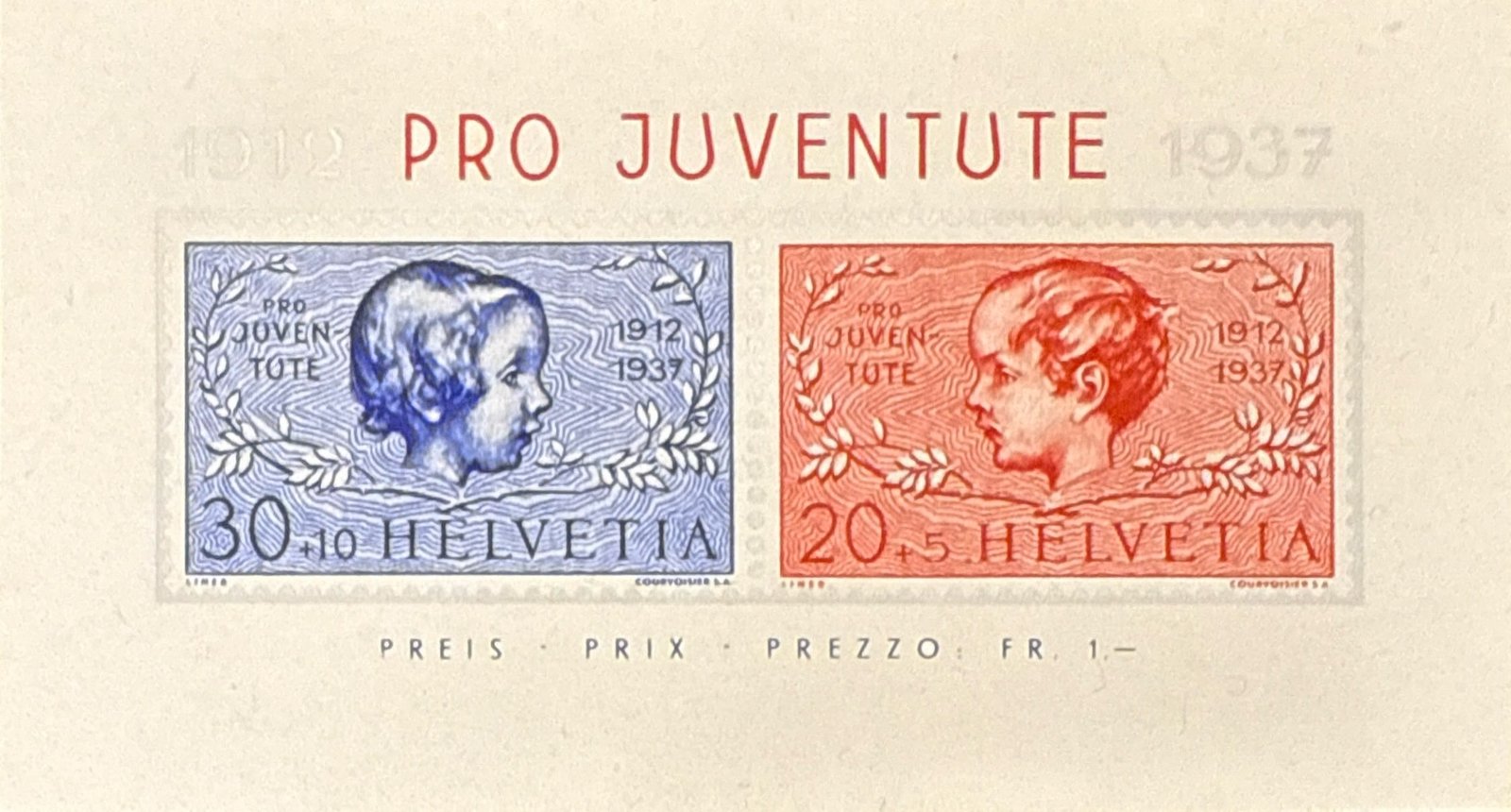 Schweiz 1937 Pro Juventute Kinder 20+5/30+10, gestempelt