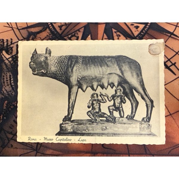 Vatikan 1937 – Postkarte „Lupa Capitolina“ nach Istanbul, portorichtig