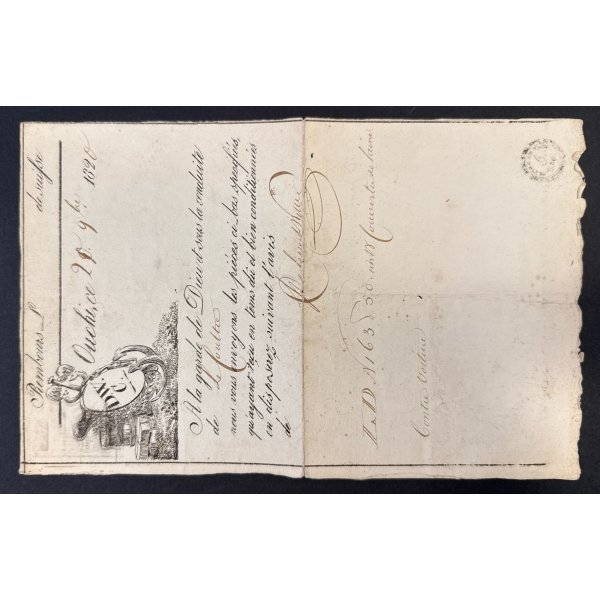 BM_0379_f.jpg Frankreich Faltbrief 1820, Wappenmotiv, ohne Nominale