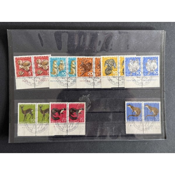 BM_1253_h-1.jpg Schweiz 1965 Tiere Pro Juventute 5–50+10, Bern Stpl.